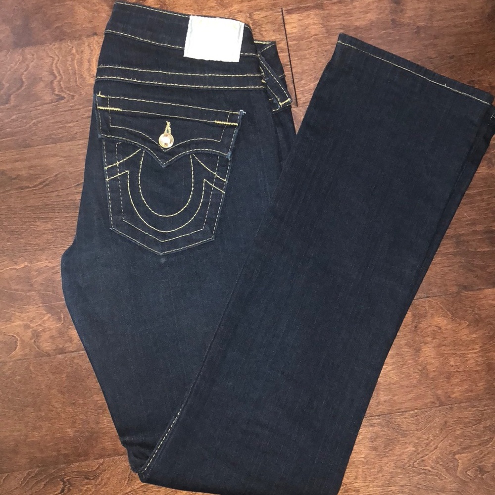 True Religion Billy crystal Pave Flap jeans sz28